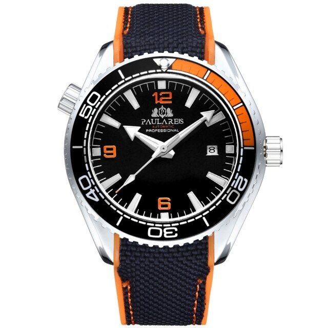 Paulareis Men Automatic Watch - White Orange Black