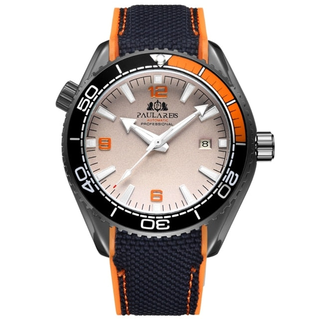 Paulareis Men Automatic Watch - Black Orange Grey