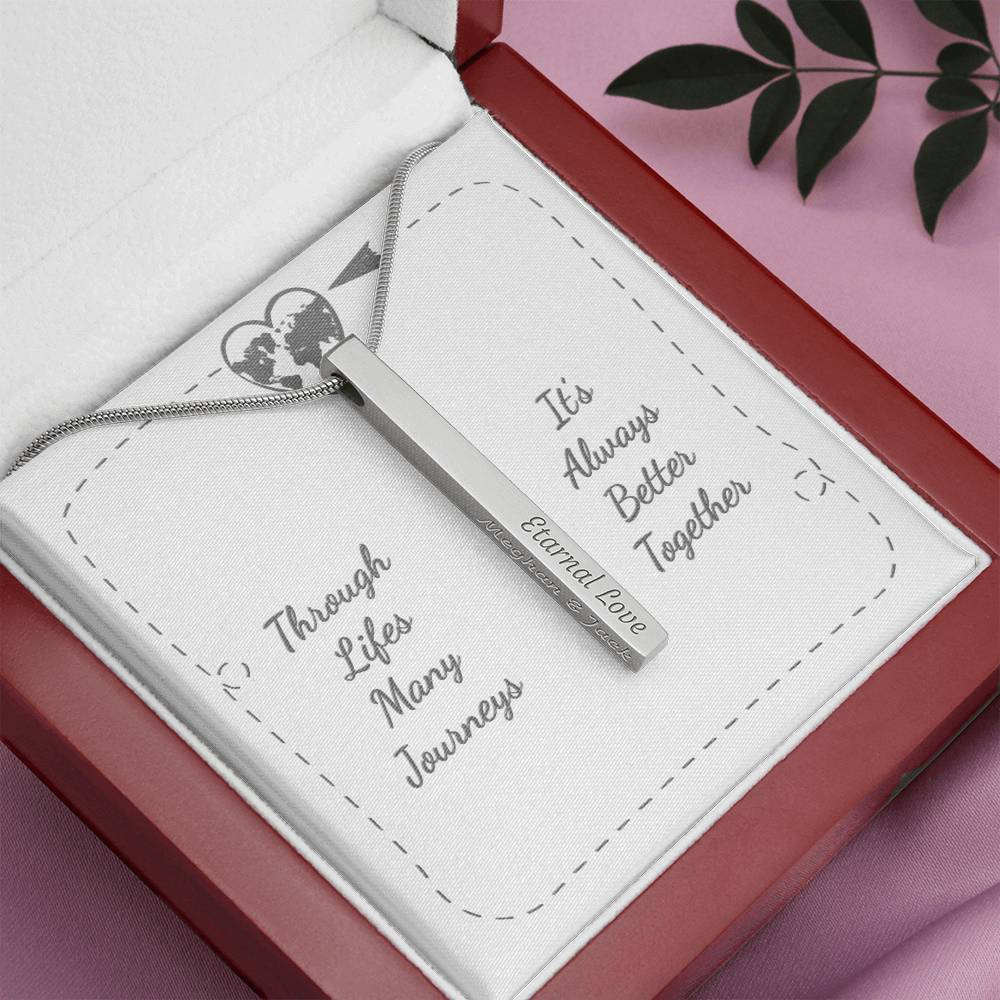 Vertical Stick Necklace (Personal Engraving) & Card
