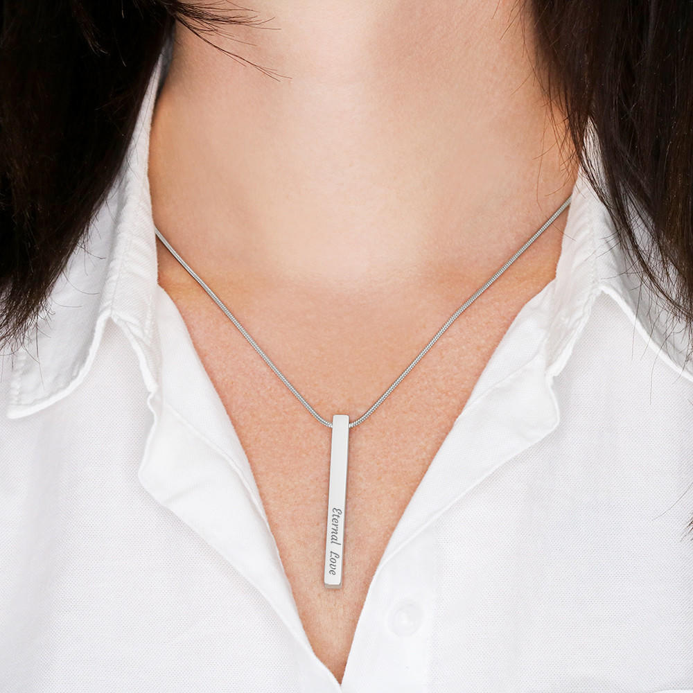 Vertical Stick Necklace (Personal Engraving) & Card