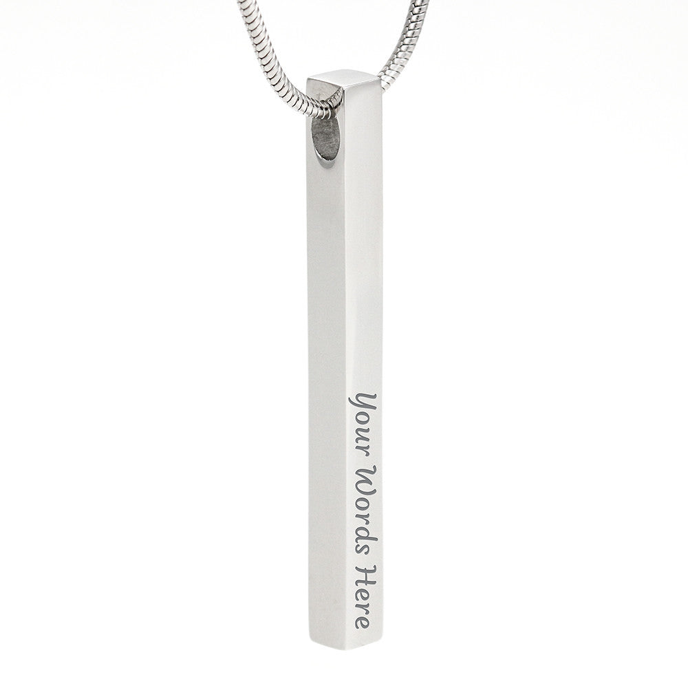 Vertical Stick Necklace (Personal Engraving) & Card