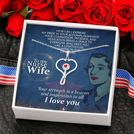 Nurse Wife Appreciation Necklace and Gift Card