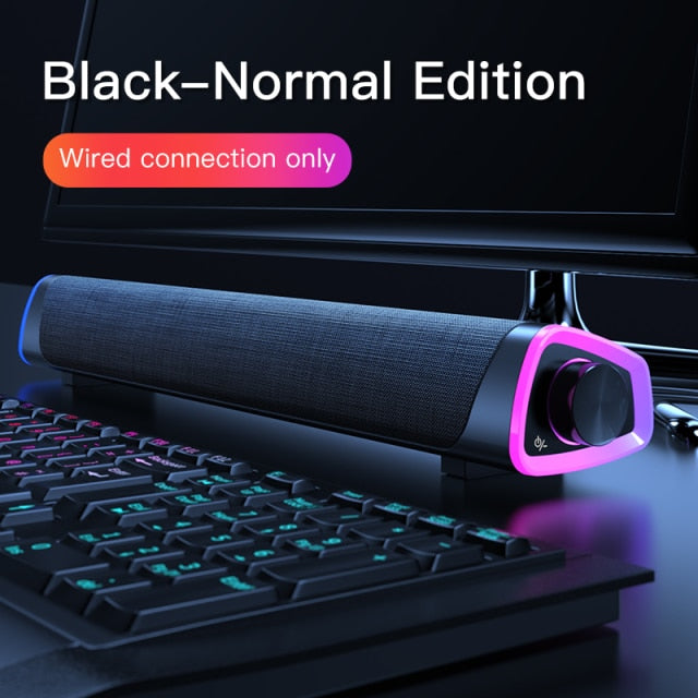3D Surround Soundbar Bluetooth or Wired Speaker - China / Wired black